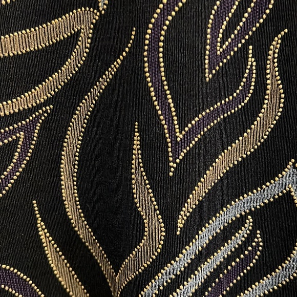 VTG Black Dressy Topper Jacket Black Metallic Beaded Fringe Long Sleeve Flowy 14 - Picture 5 of 14